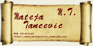 Mateja Tančević vizit kartica